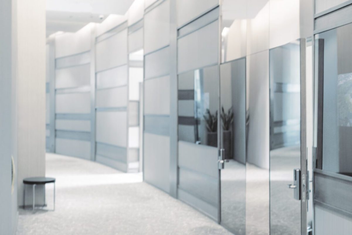 Blurred office interior space background