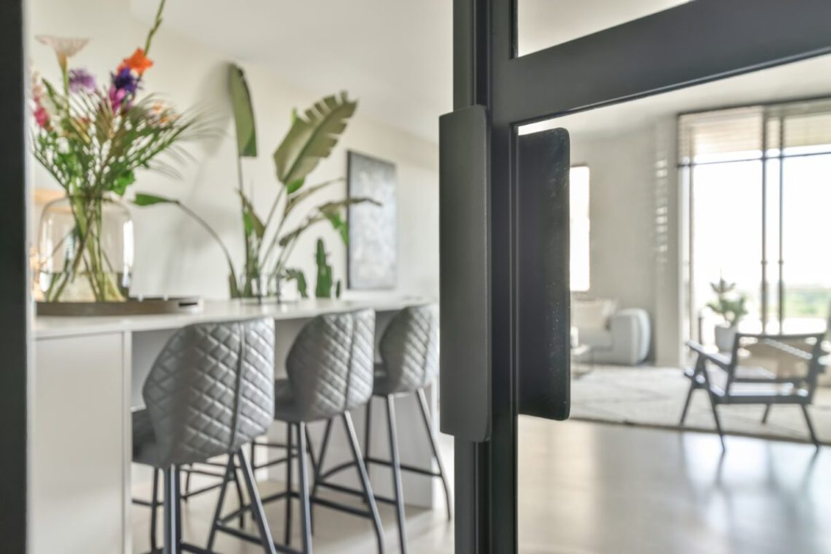 Interior design of bright and beautiful dining room