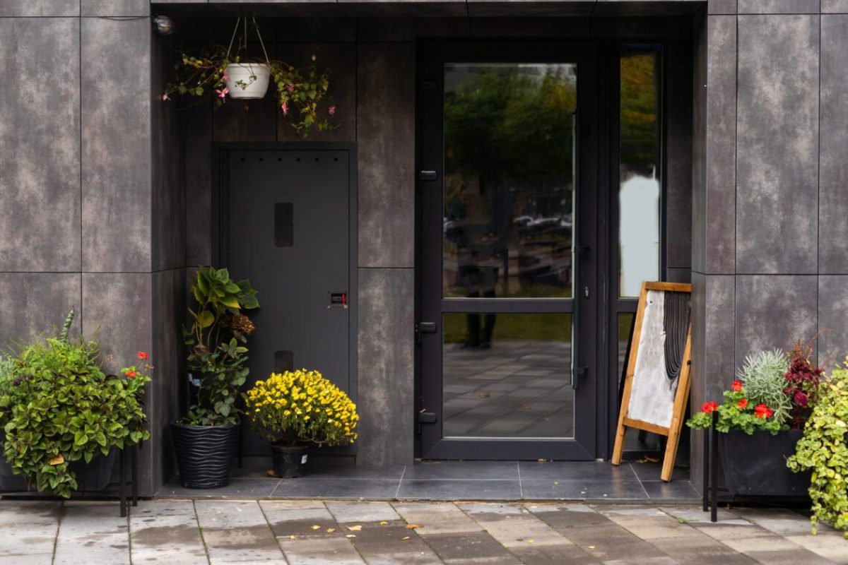 Front door with a grand entryway