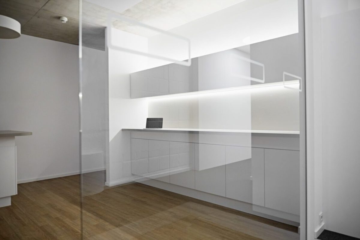 Laptop in modern office