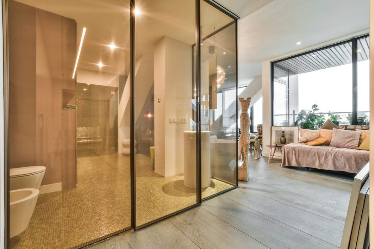 Interior of a spacious room in a luxury house