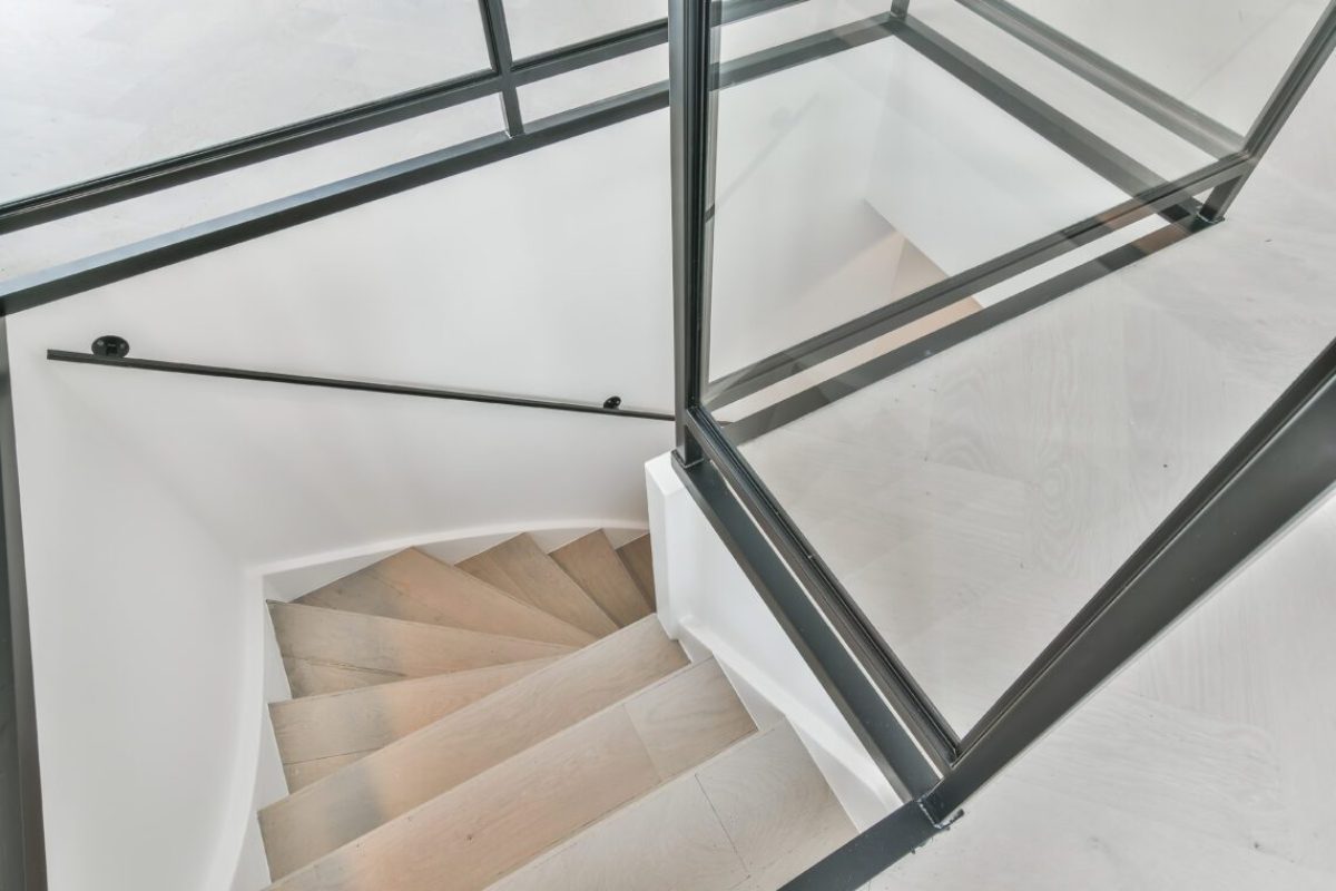 Luxury staircase hall of special design in an elegant house